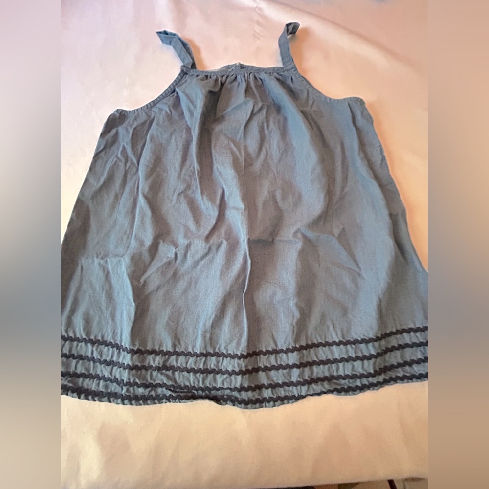 Crown & Ivy kids blue denim casual tank